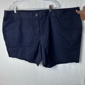 Land’s End Women’s Shorts Navy Blue Pants 26W Fit 2 Plus Size